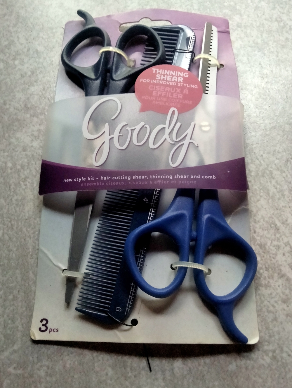Unisex Womens Men’s Goody Blue Hair Cutting & Thinning Shear 3 Piece Set